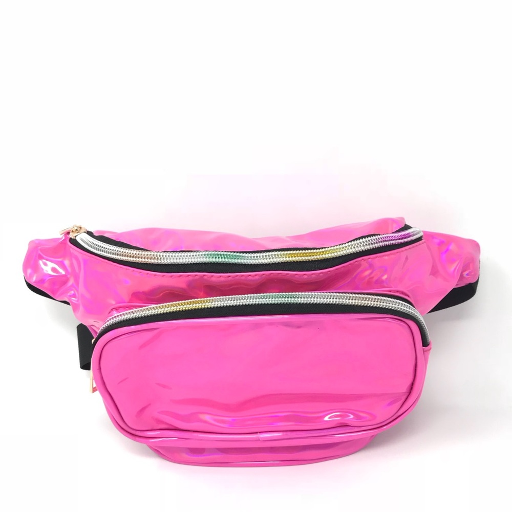 Fanny Pack Polyurethane Mini Bag w Rainbow Shine